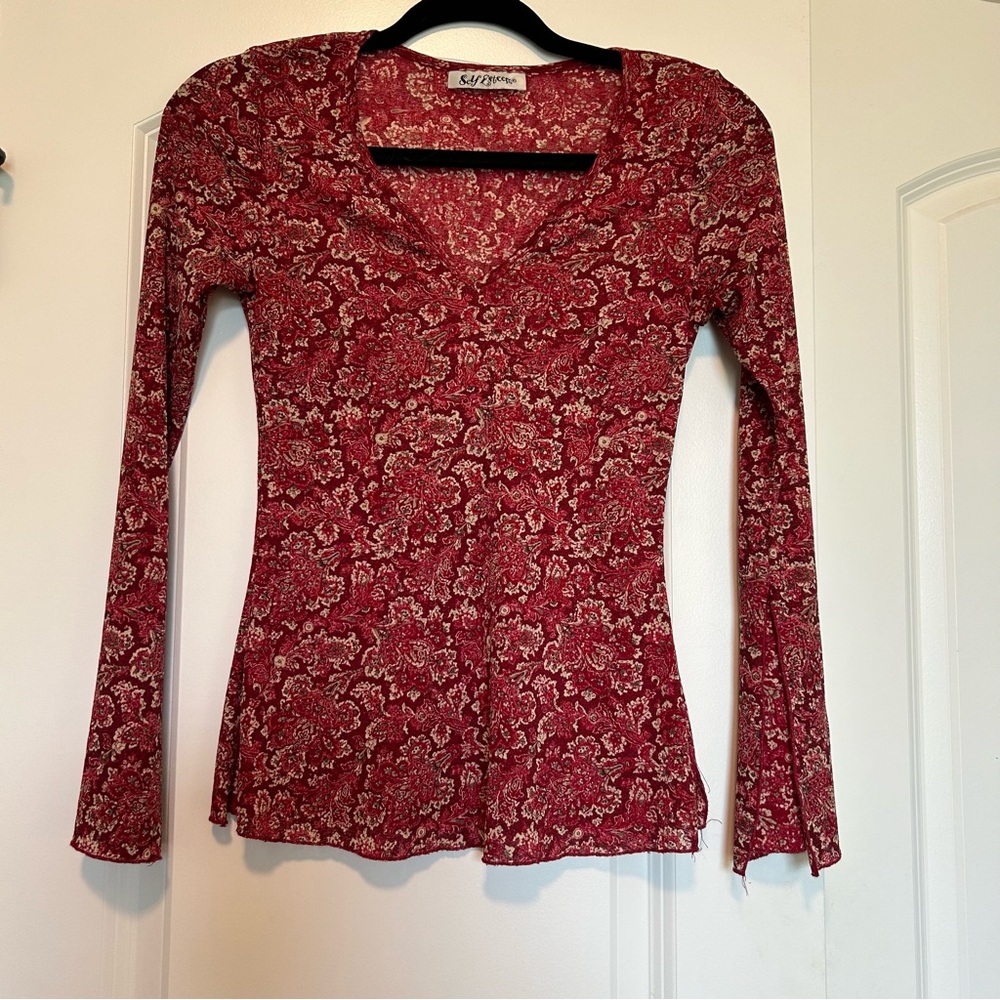 Self Esteeme red floral top